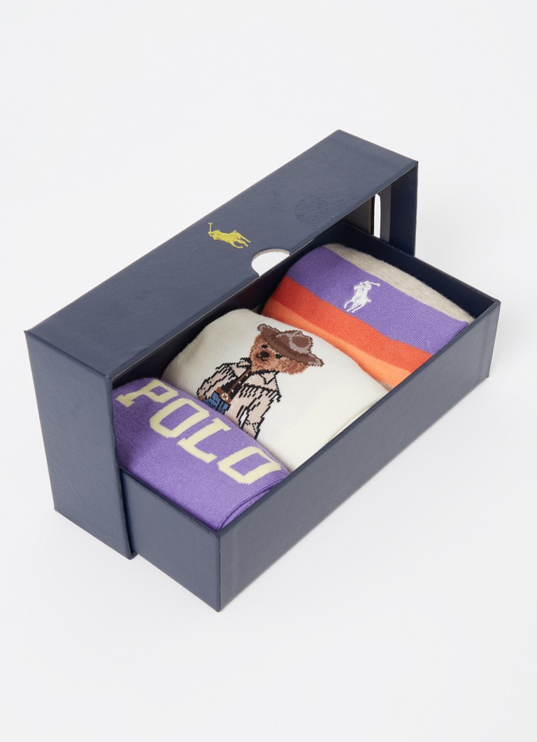 Ralph Lauren kojinės su logotipo spauda, 3 vnt. pakuotėje