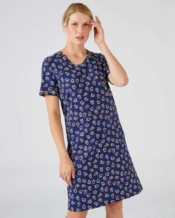 Chemise de nuit maille jersey coton peigné