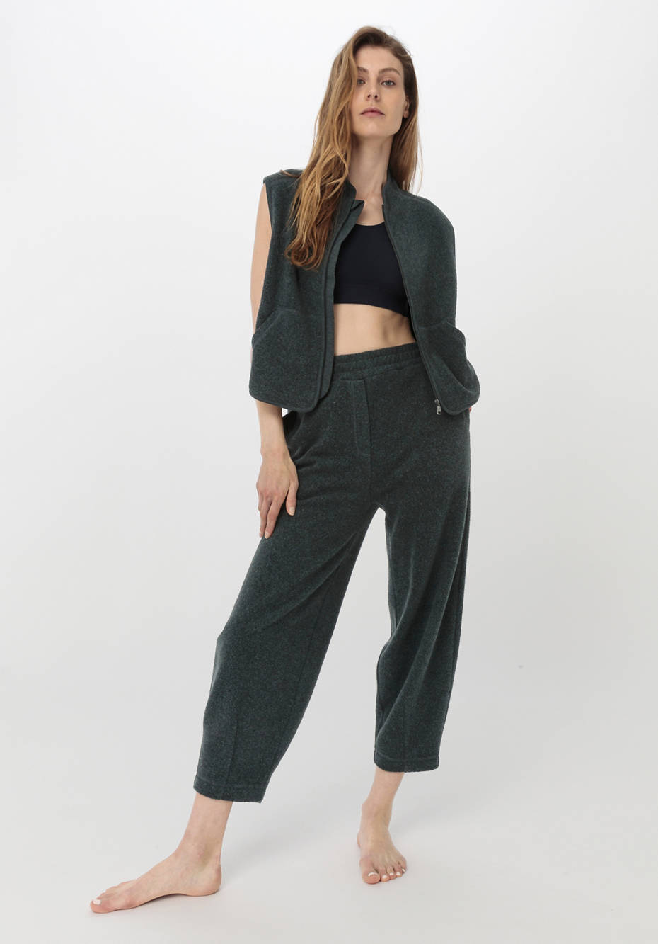 Fleece-Weste aus reiner Bio-Baumwolle