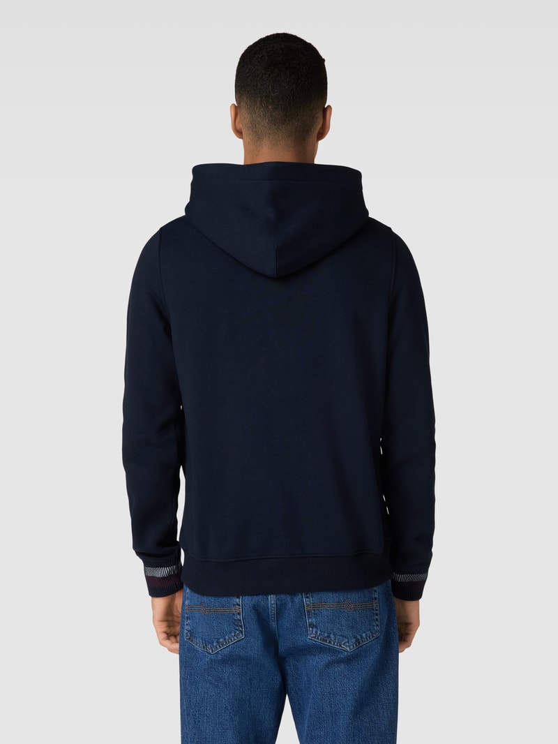 Hoodie mit Label-Stitching Modell 'MONOTYPE COLLEGIATE' in marineblau