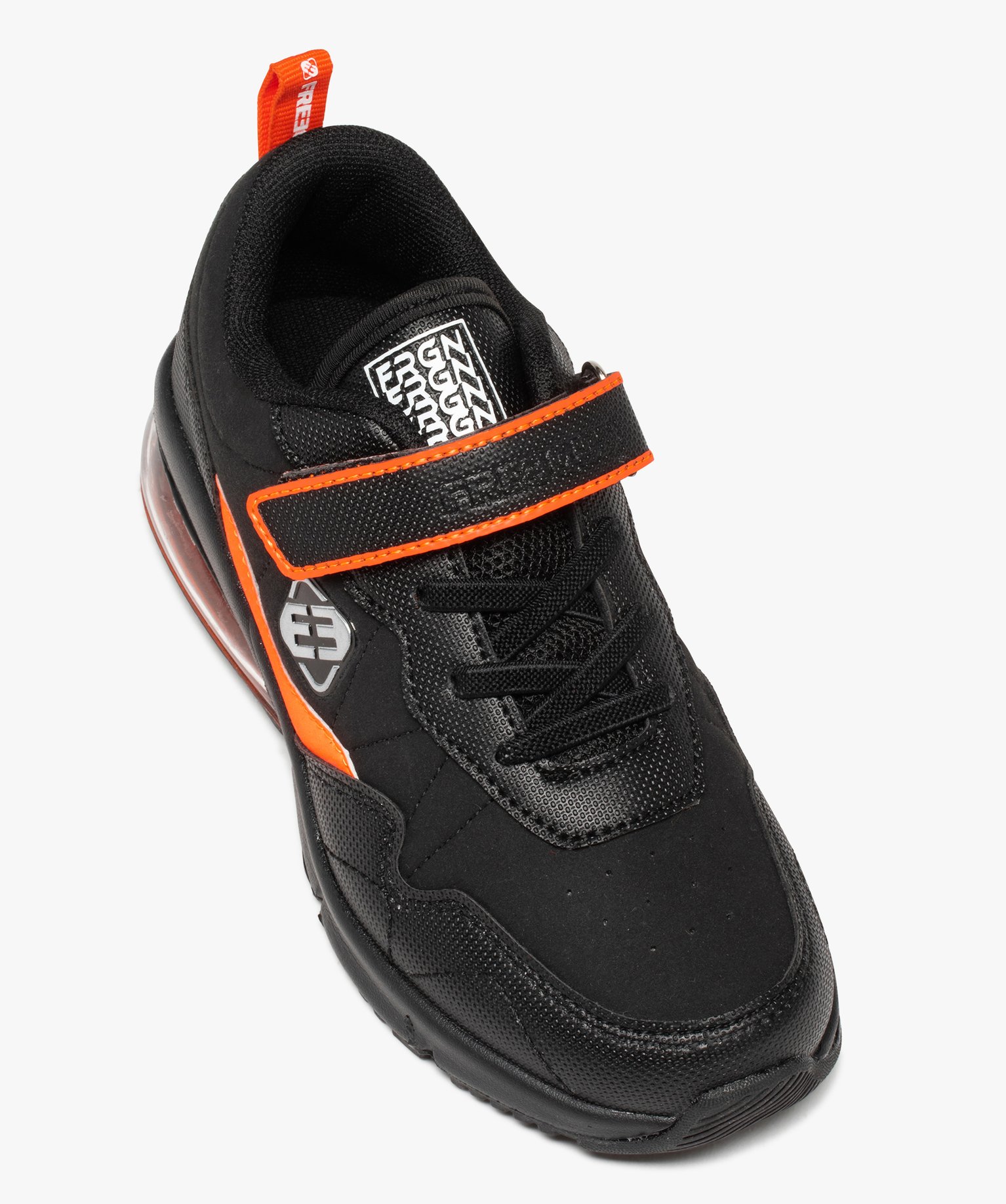 Baskets Garçon détails fluo à semelle bulle d’air - Fre... noir | GEMO