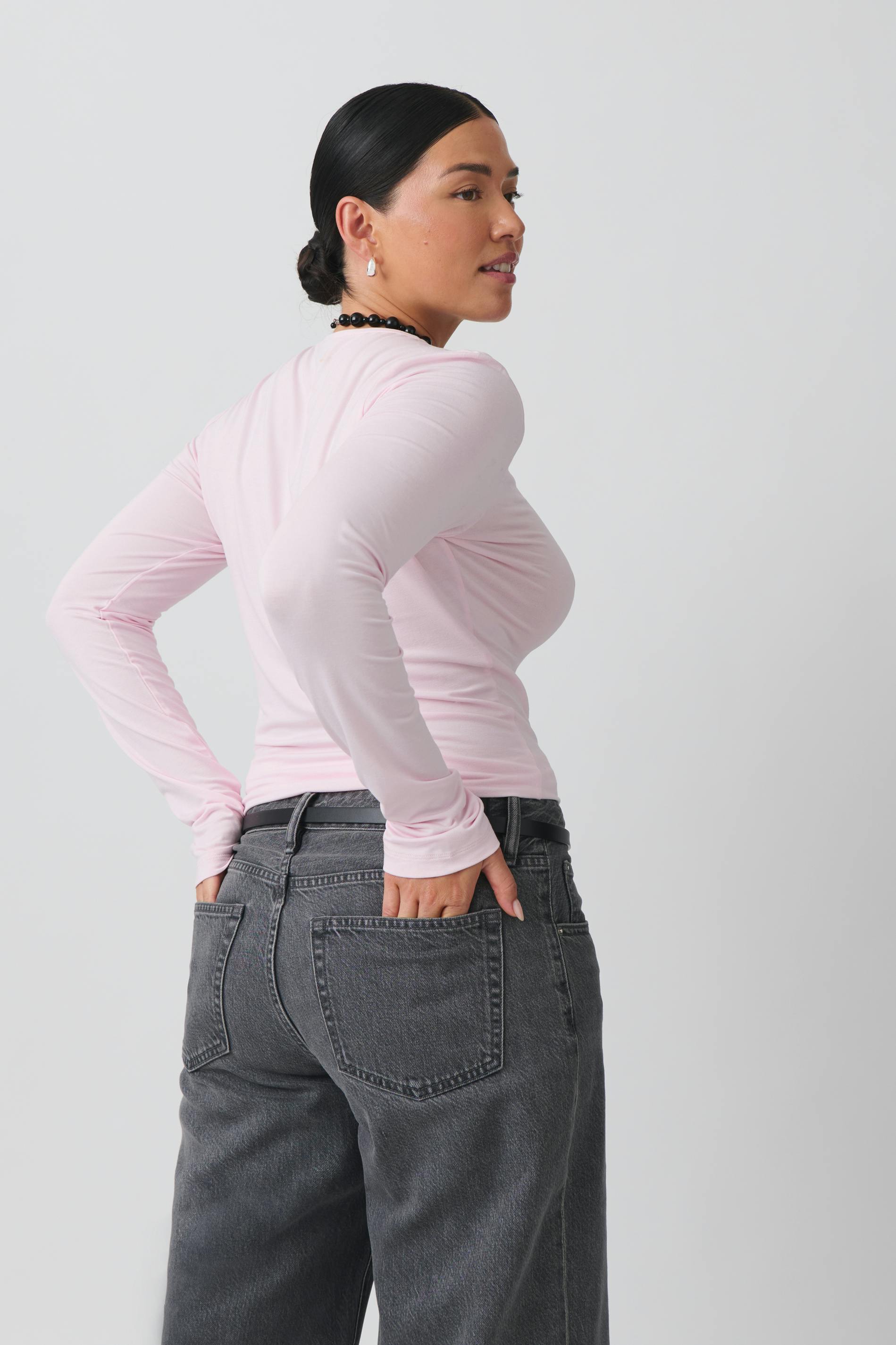 Soft touch crew neck top