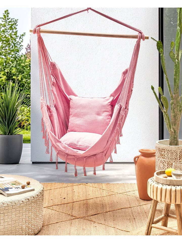 Beliani Hängesessel BONEA in Rosa - (W) 95 x (H) 125 x (L) 55 cm günstig kaufen onesize