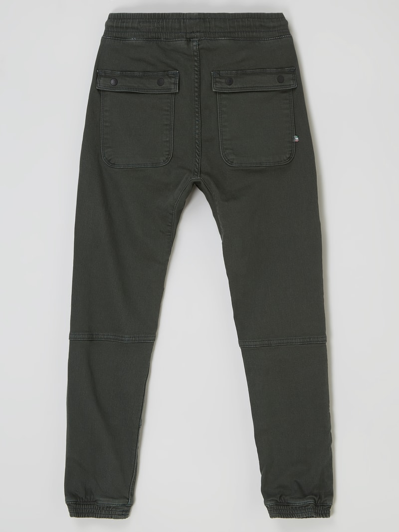 Jogpants mit Stretch-Anteil Modell 'Certaldo' in dunkelgrün