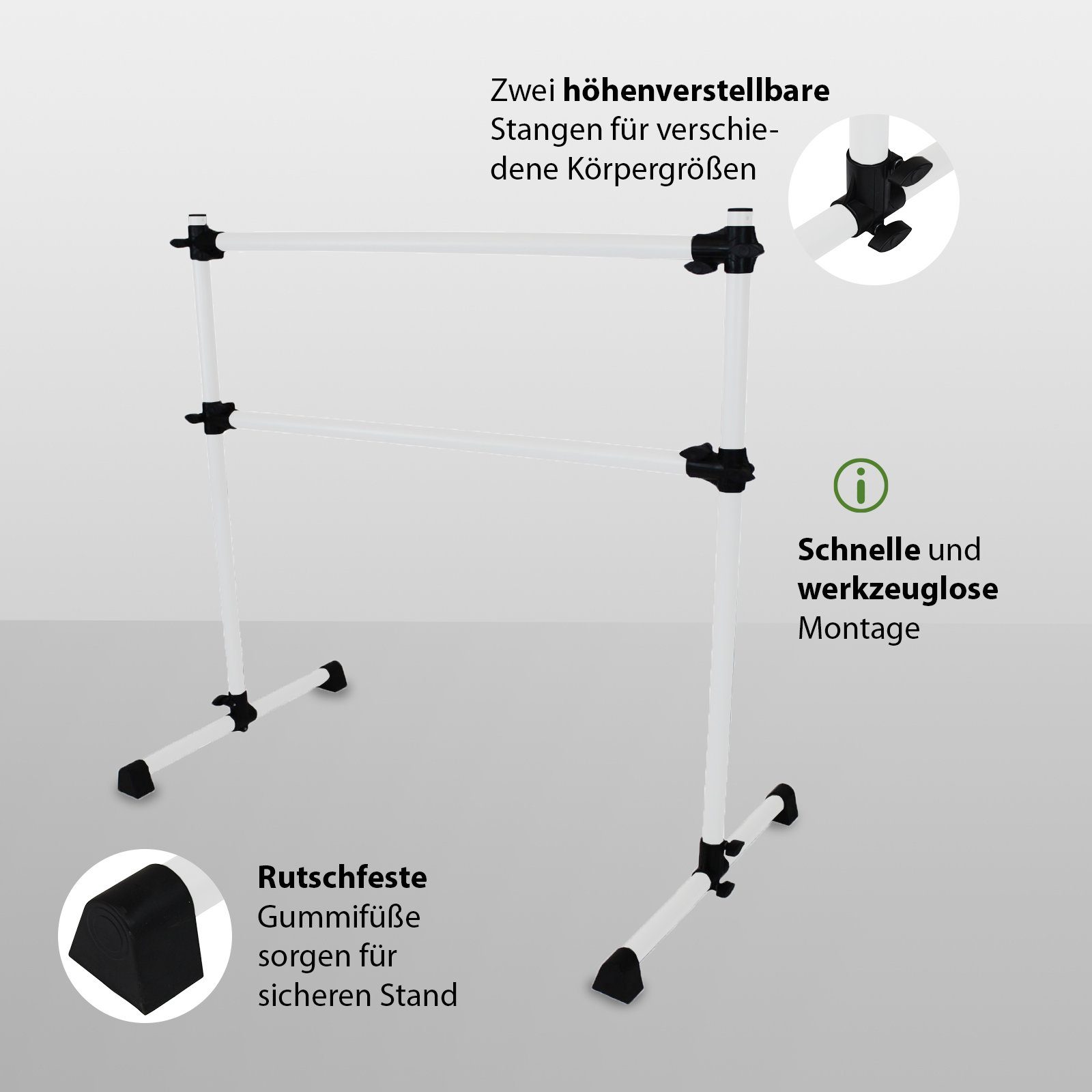 TRUTZHOLM Trainingsstation Ballettstange höhenverstellbar von 11-120 cm Ballett Stange für zuhaus