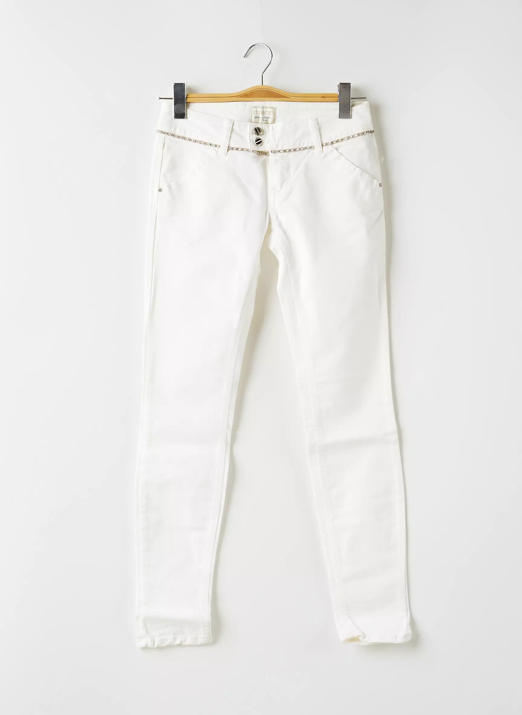 Met Pantalon7 8 Femme couleur blanc