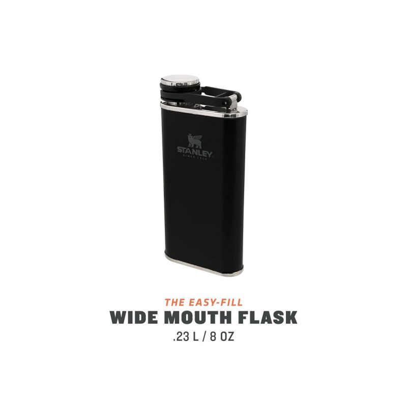 Taschenflasche, Stanley Classic Easy-Fill Wide Mouth Flask 8oz \/ 230ml Matte Black Pebble
