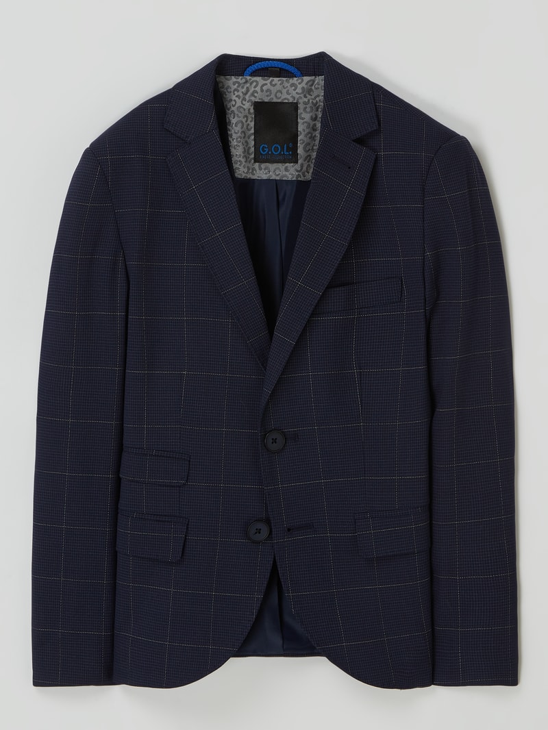 Super Slim Fit 2-Knopf-Sakko mit Stretch-Anteil in blau