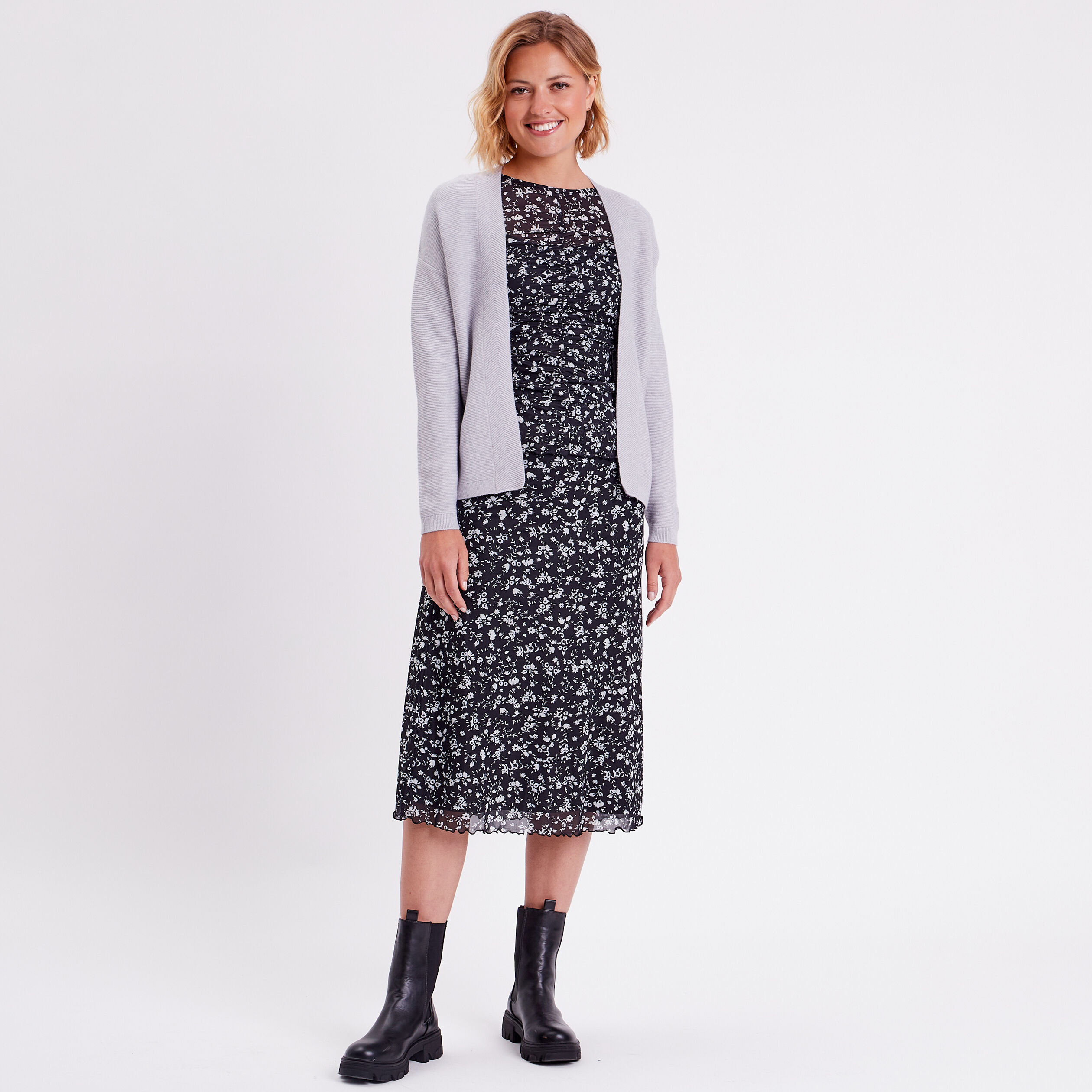 Gilet gris clair femme | Cache Cache