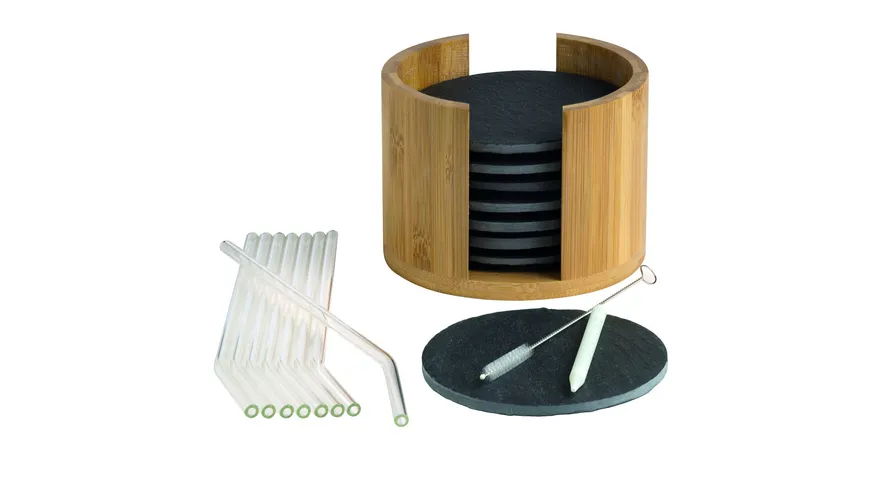 Moritz & Moritz Untersetzer rund Holz, Schiefer