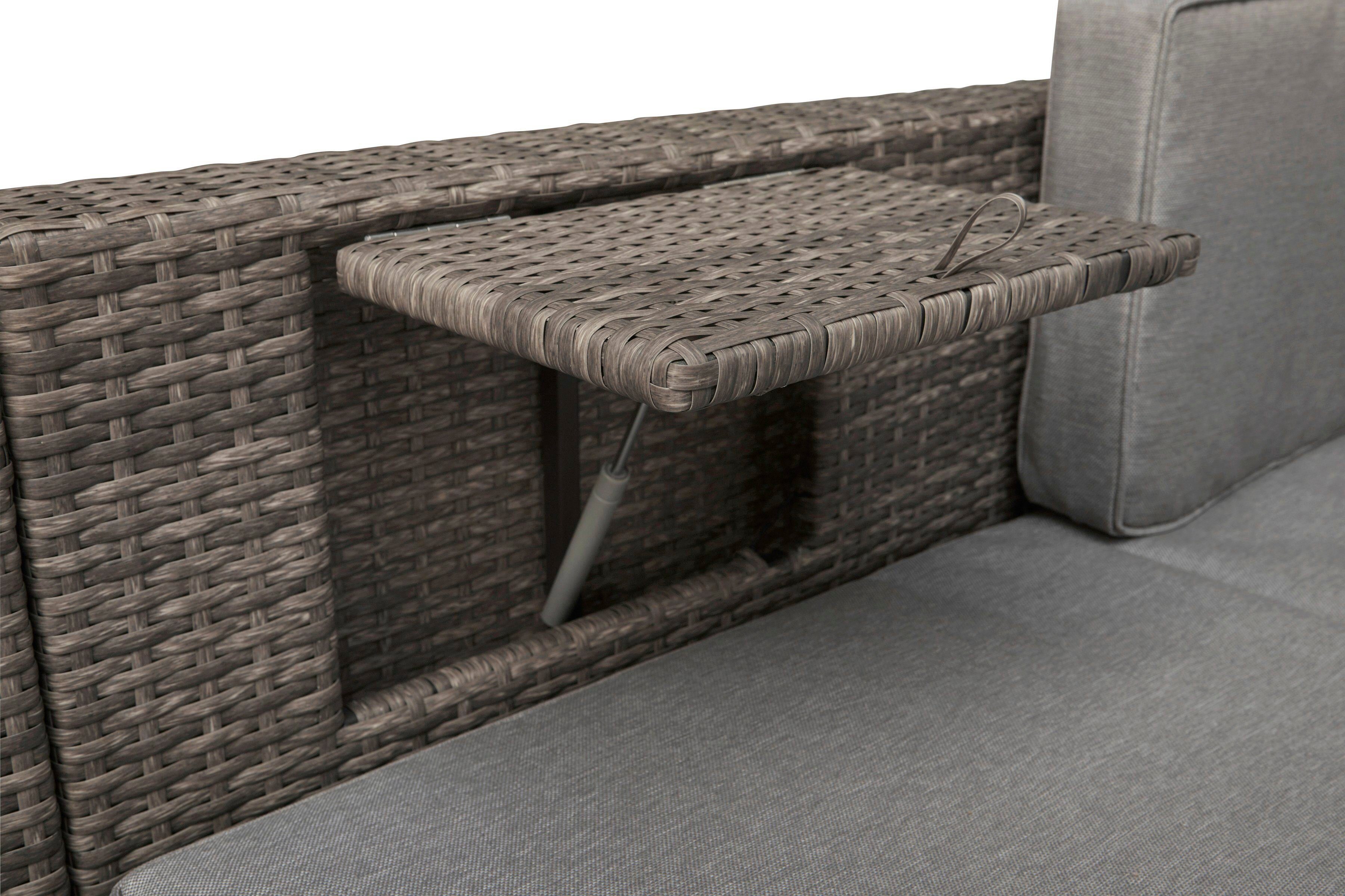 KONIFERA Gartenlounge-Set Lagos Premium, (13-tlg), 3er-Sofa, 3 Hocker, Tisch, Polyrattan