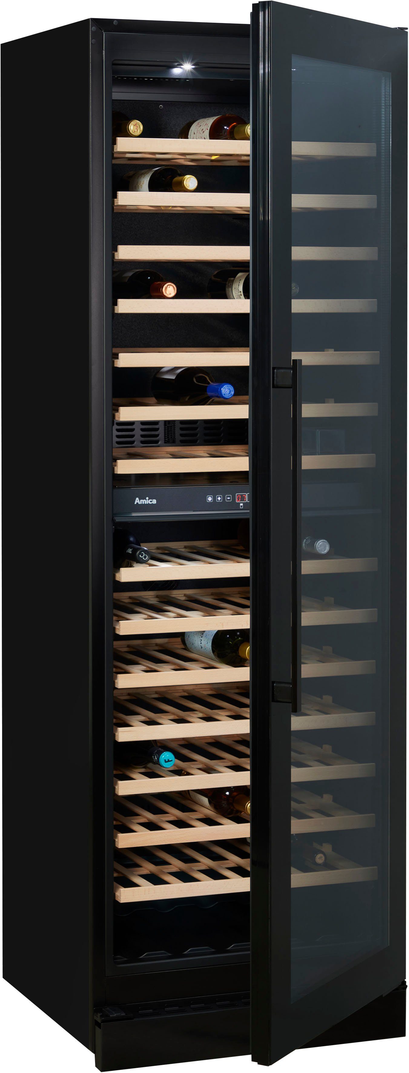 Amica Weinkühlschrank WK 348 100 S,für 117 Standardflaschen á 0,75l, Standkühlschrank