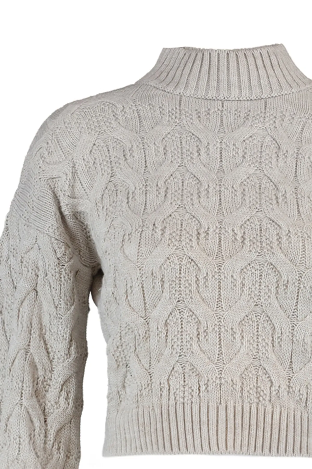 Trendyol Collection  Stone Crop Strickpullover mit Stehkragen TWOAW22KZ1634