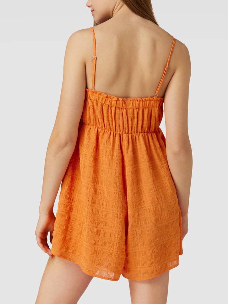 Playsuit mit Strukturmuster in orange