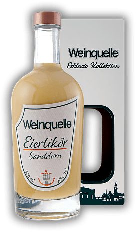 Weinquelle Eierlikör Sanddorn 0,5 Liter Weinquelle Eierlikör Sanddorn 0,5 Liter Hergestellt aus ausgesuchten Zutaten mit cremiger Textur und dezenter Fruchtnote. 0,5	 Liter - Vol 20%
