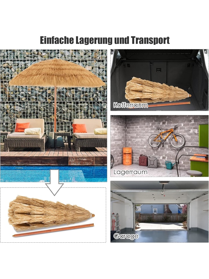 COSTWAY 200cm Strandschirm in Braun günstig kaufen onesize