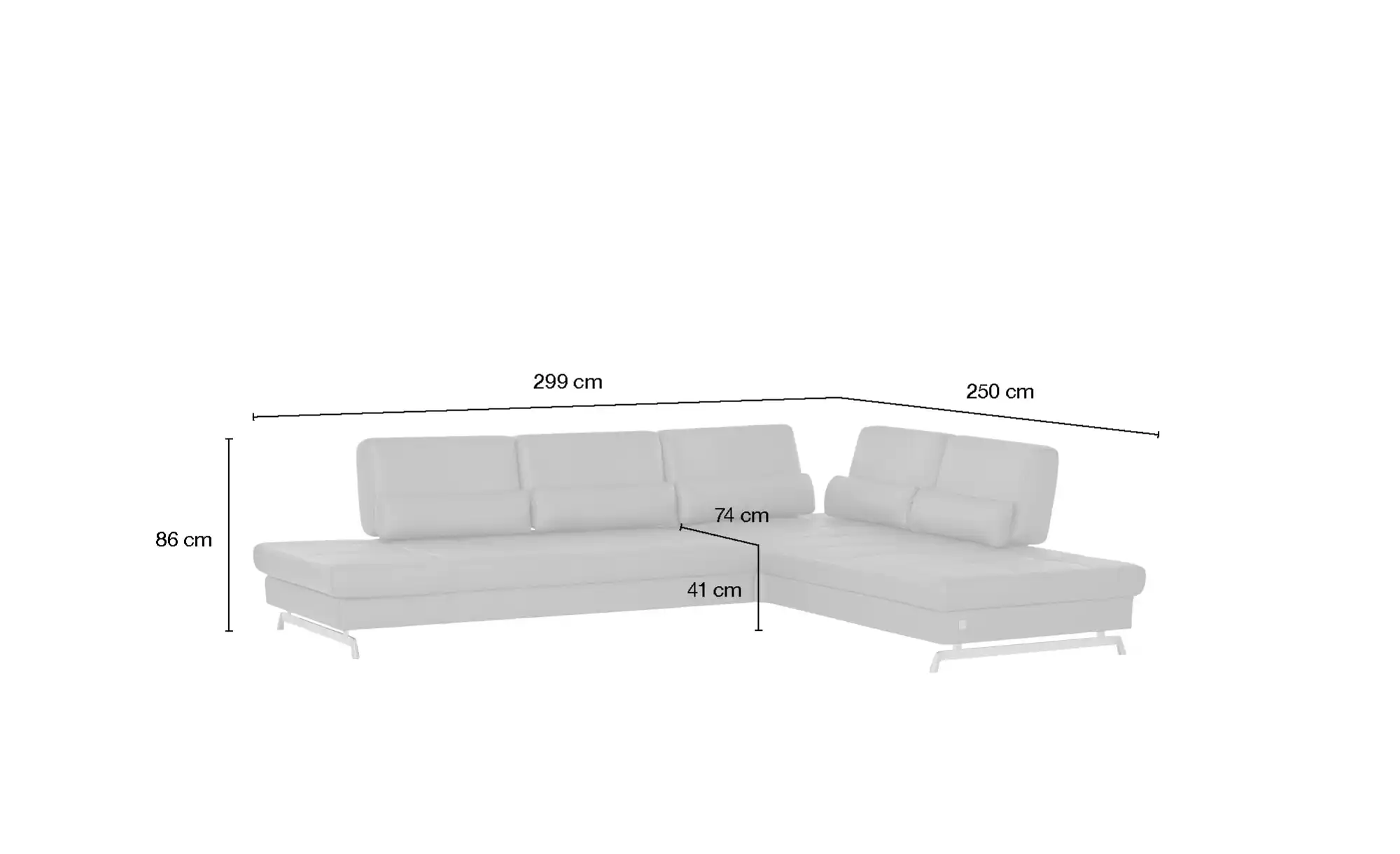 JOOP! Ecksofa aus Leder Loft 8108