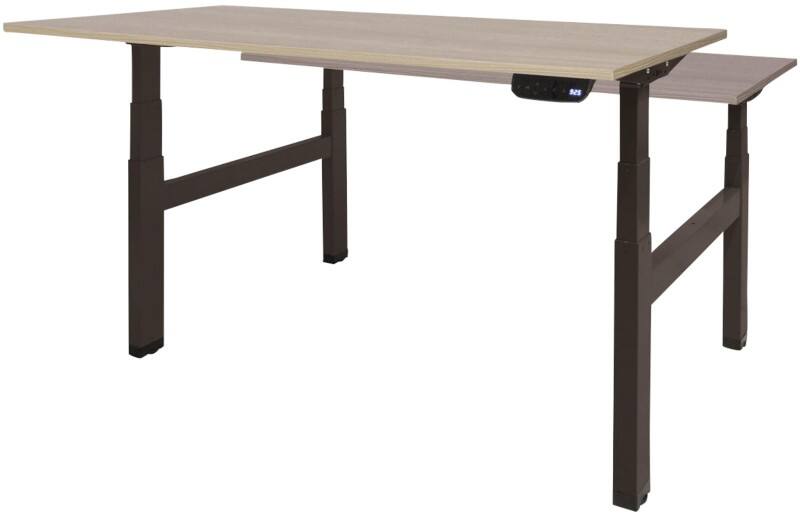 Schaffenburg Höhenverstellbar Sitz-Stehschreibtisch Rechteckig Eiche Holz Schwarz T-Fuß 1.600 x 800 x 645 mm