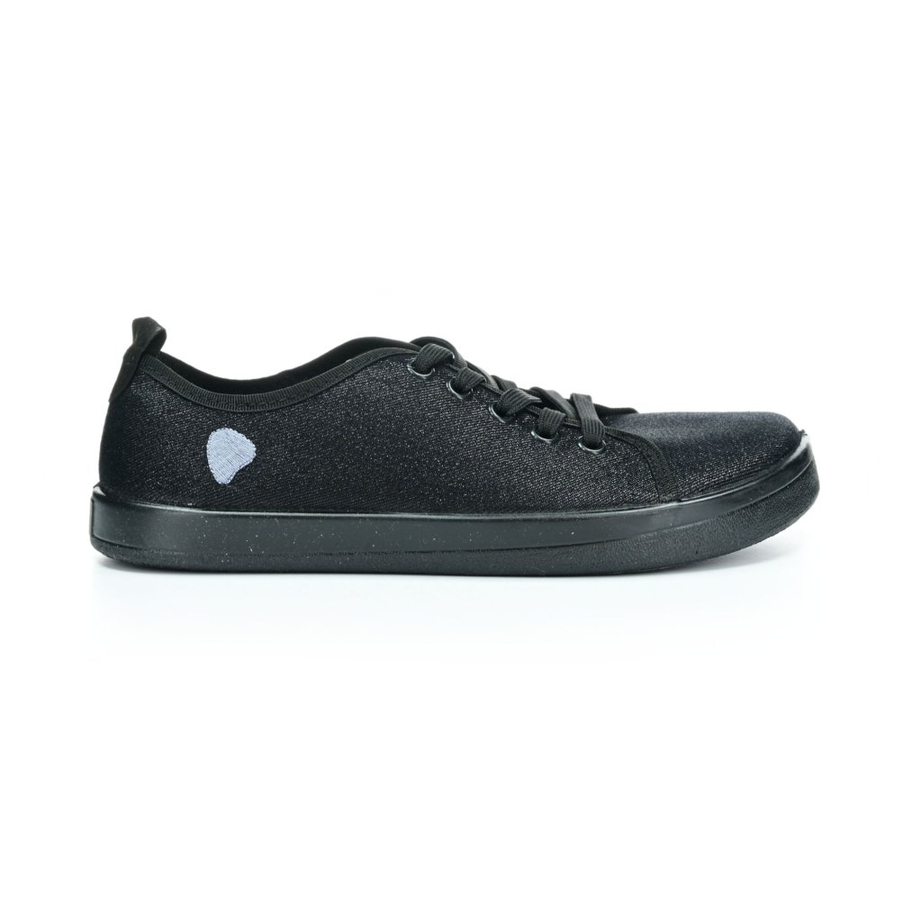 Anatomic STARTER A06 Barfußsneakers Schwarz mit Schwarz und Glitzer
