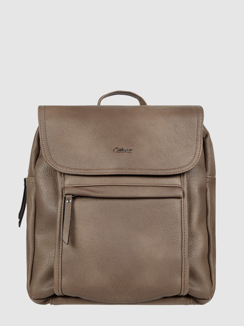 Rucksack in Leder-Optik in taupe