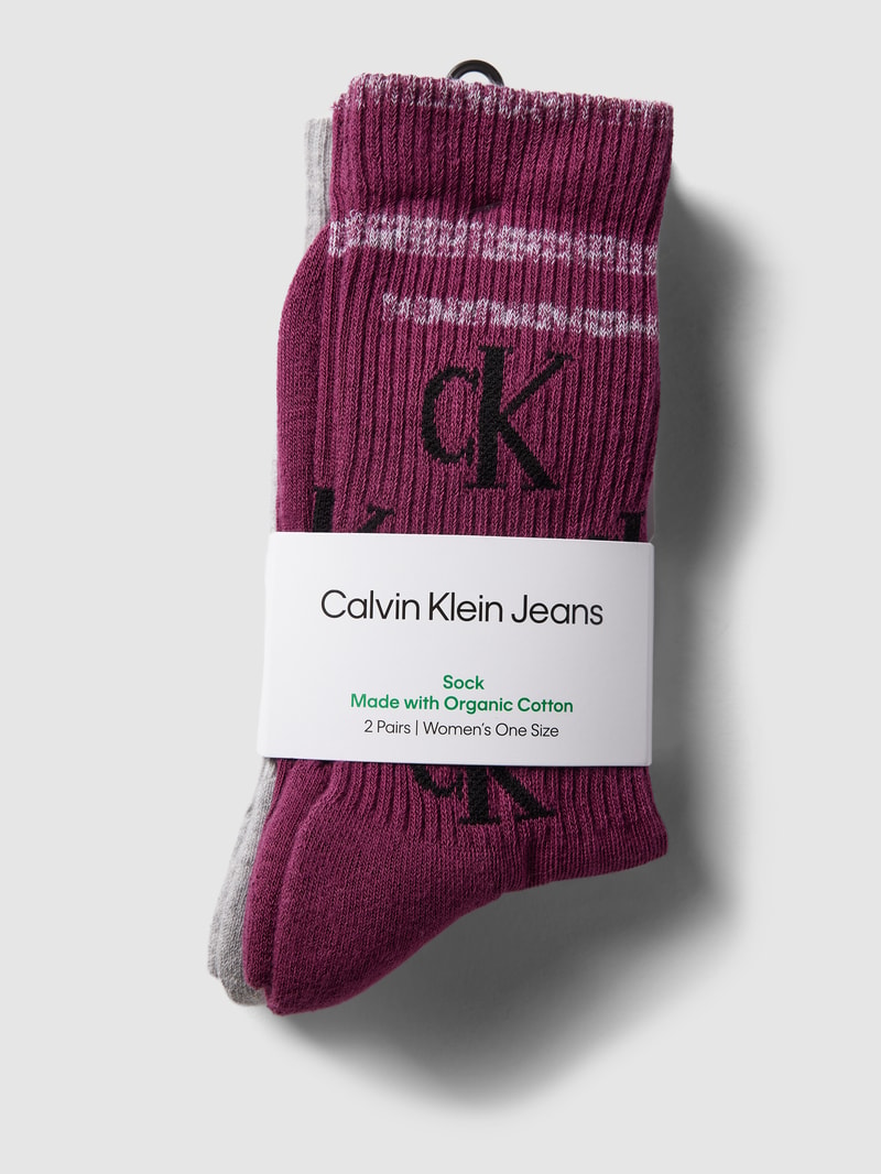Socken mit Label-Details im 2er-Pack in pflaume