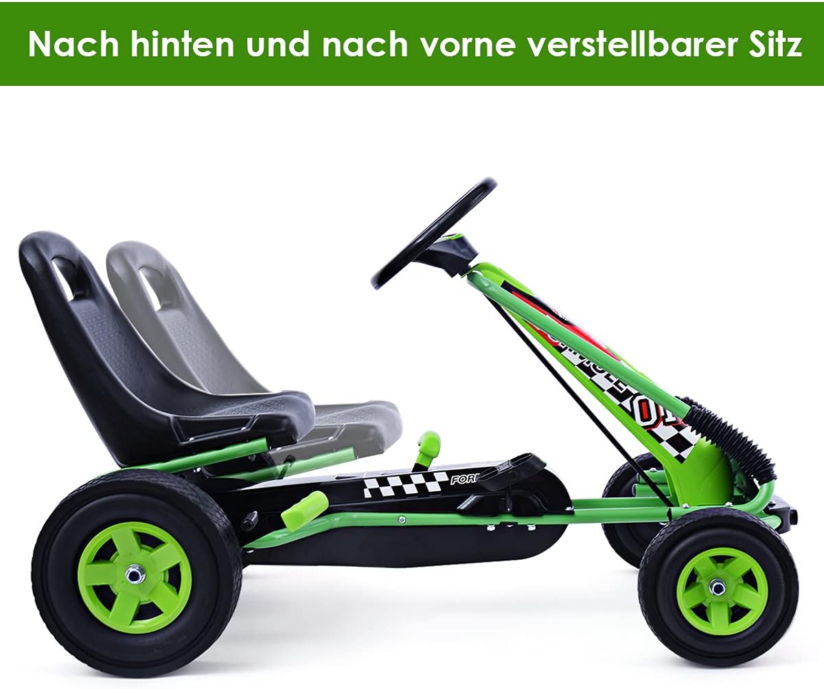 Costway Gokart mit Handbremse und verstellbarem Sitz
