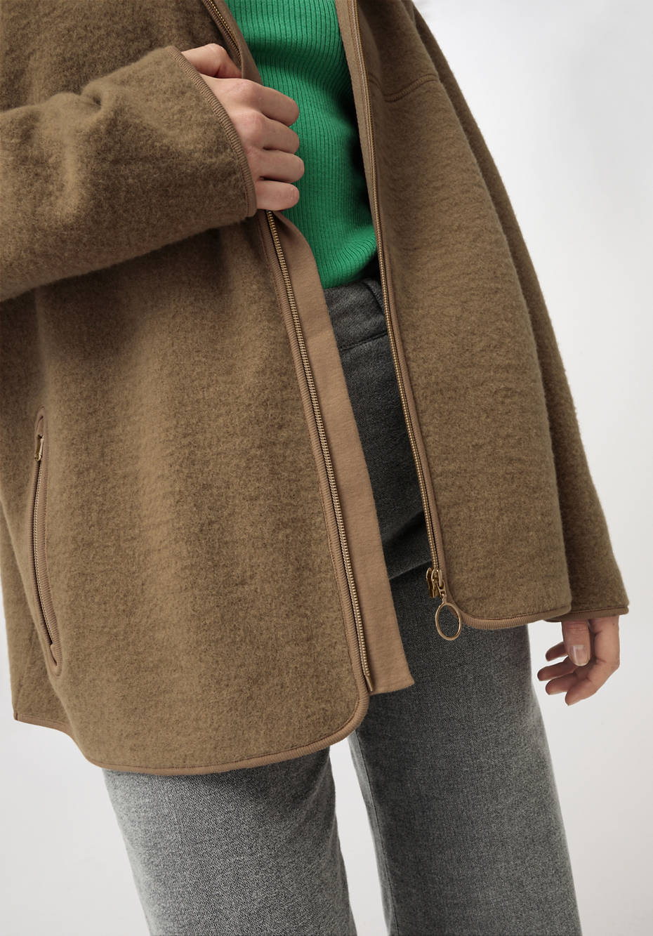 Wollfleece Jacke aus reiner Bio-Merinowolle