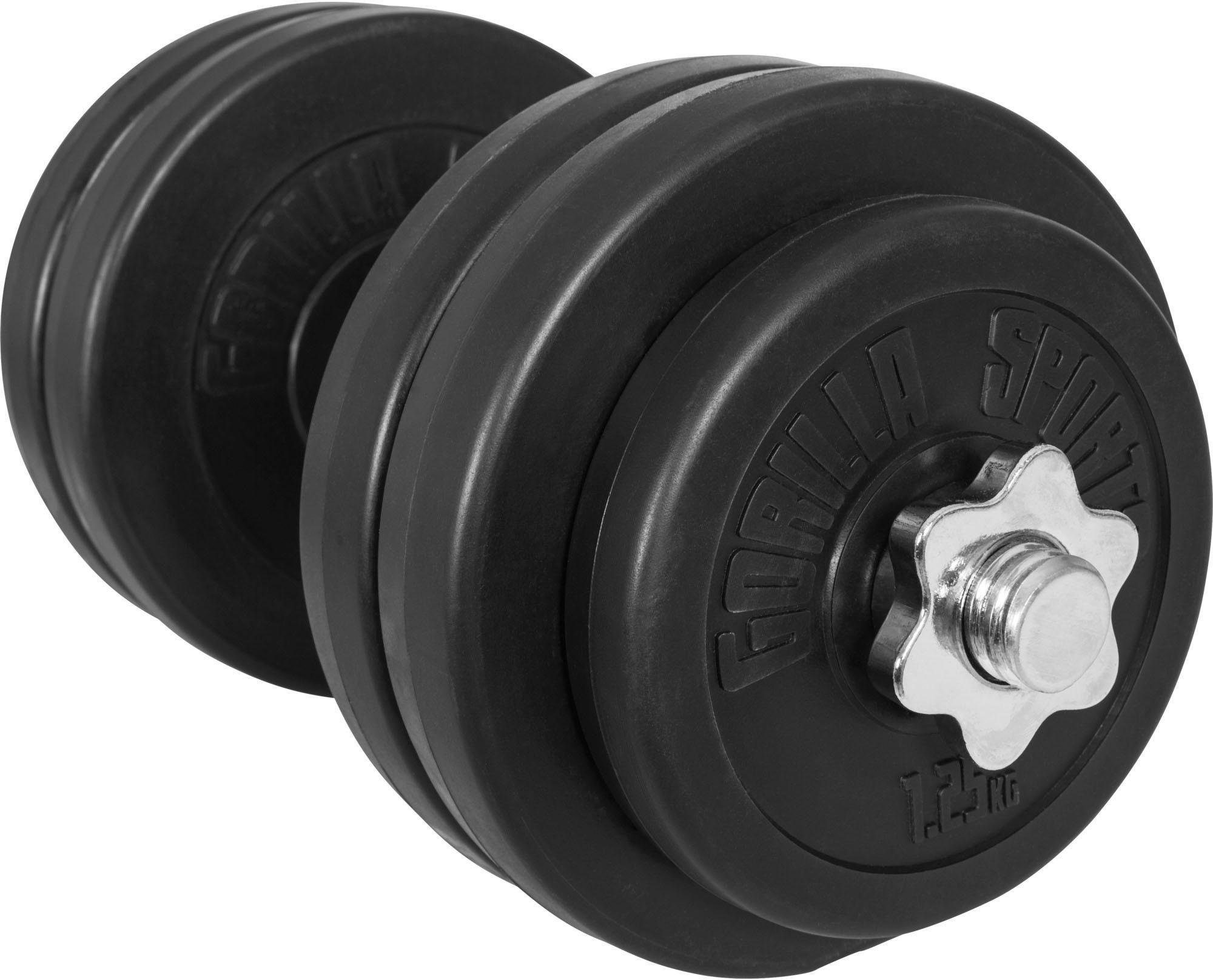 GORILLA SPORTS Kurzhantel Kurzhantelset Kunststoff 30 kg, (Spar-Set, mit Kurzhantelstangen)