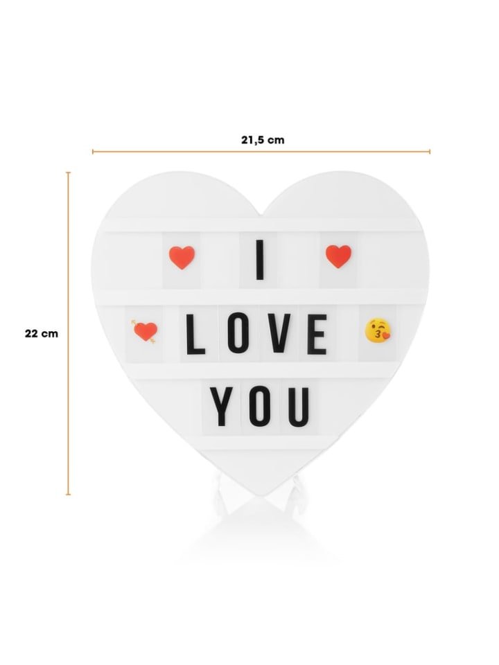 EASYmaxx LED-Leuchtkasten Herz - 173 Buchstaben & 150 Moodjis günstig kaufen onesize