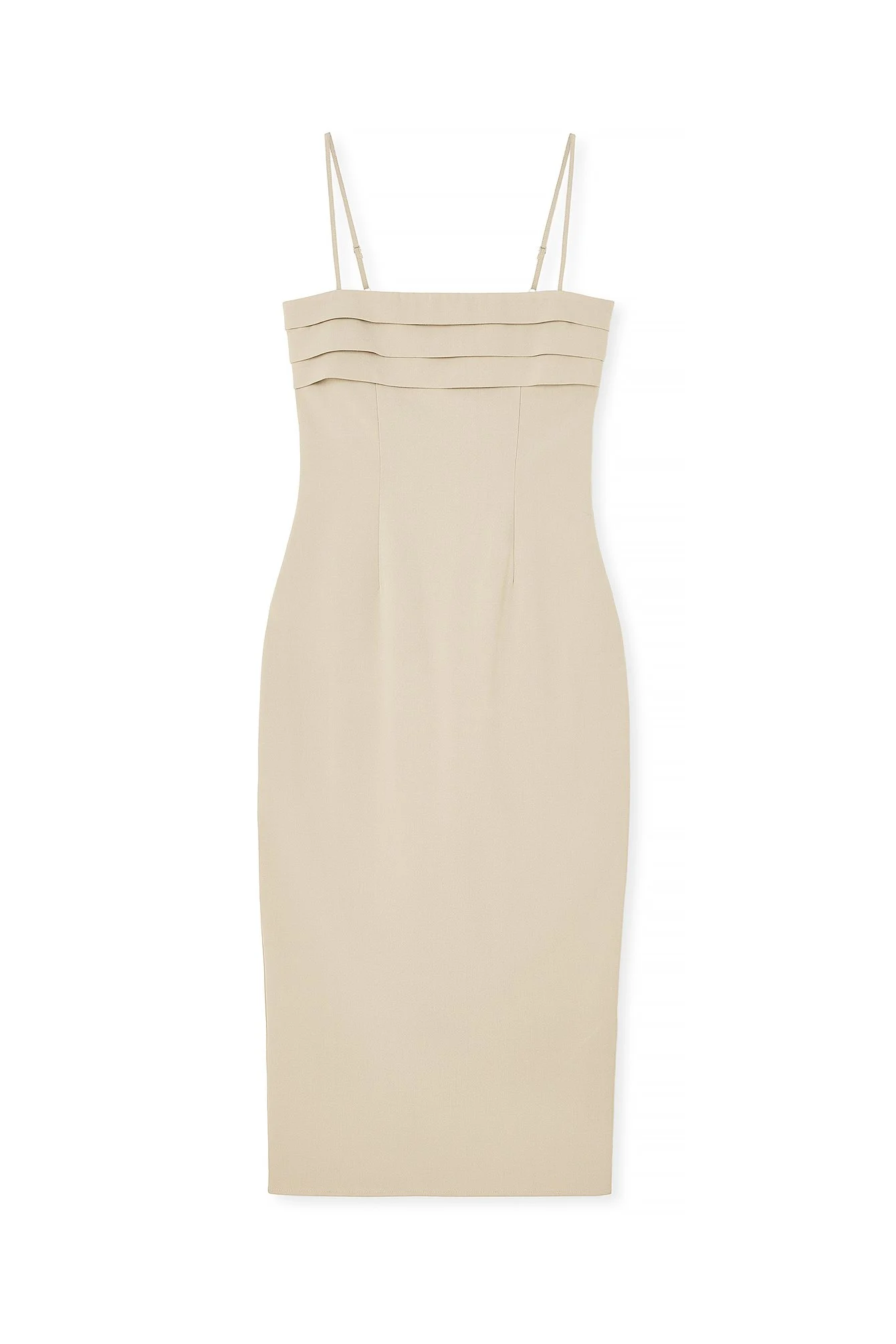 Pleat Deatil Chest Maxi Dress