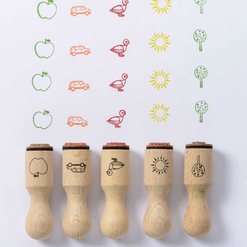Coffret 10 tampons en bois Oxybul