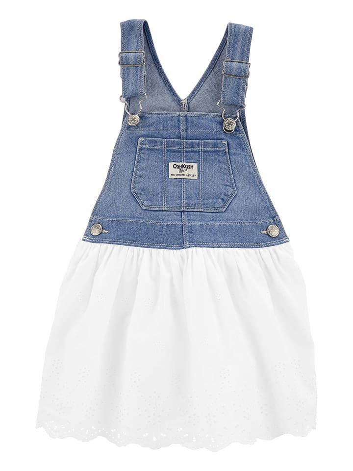 OshKosh Jeans-Latzkleid in Blau/ Weiß günstig kaufen