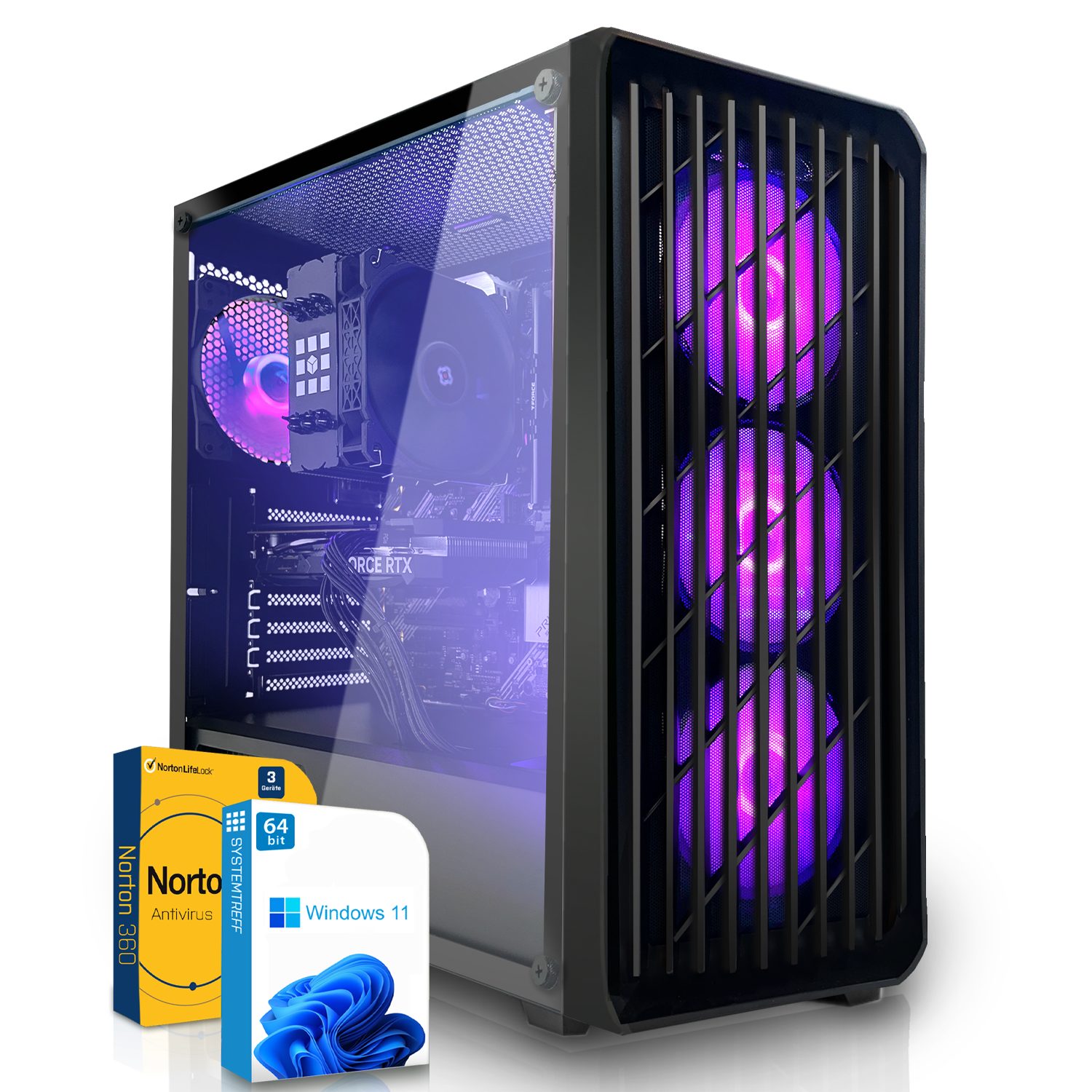 SYSTEMTREFF Gaming-PC (AMD Ryzen 7 5700X, GeForce RTX 3060, 32 GB RAM, 1000 GB HDD, 1000 GB SSD, Luftkühlung, Windows 11, WLAN)