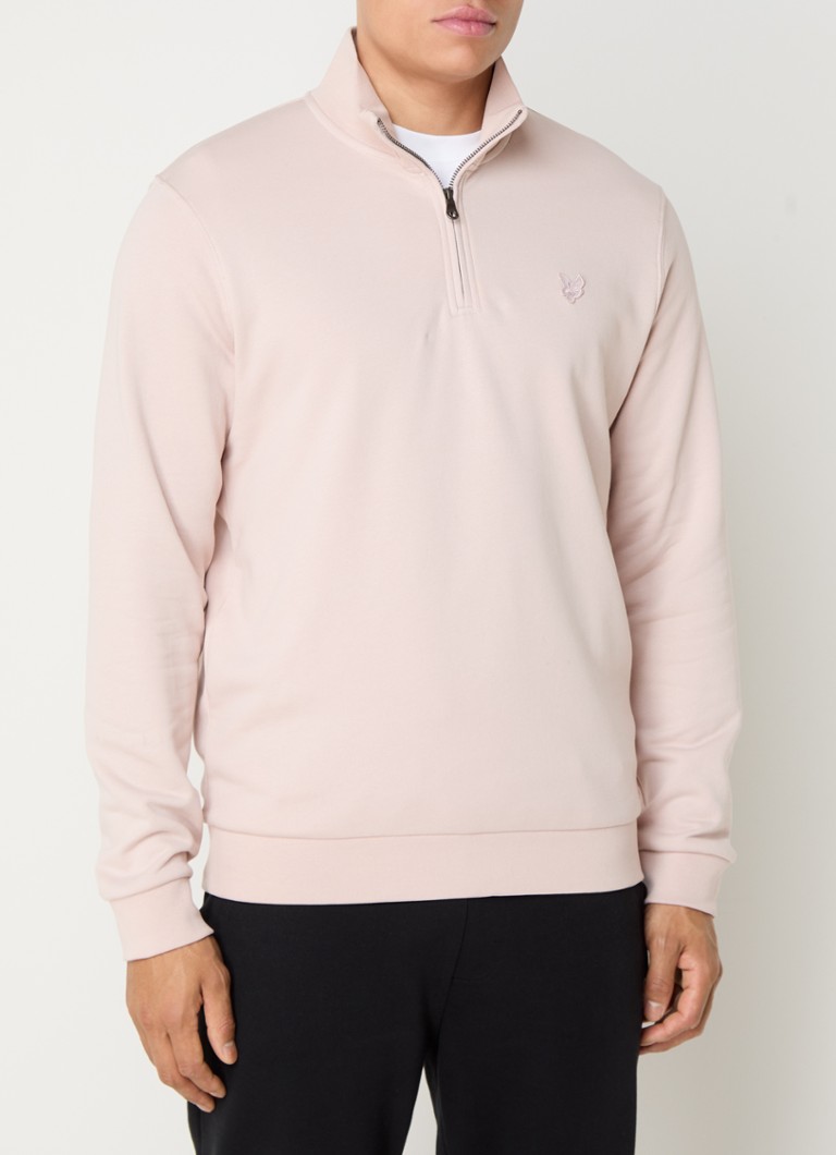 Lyle & Scott Tonal sweater with half zip and logo embroidery