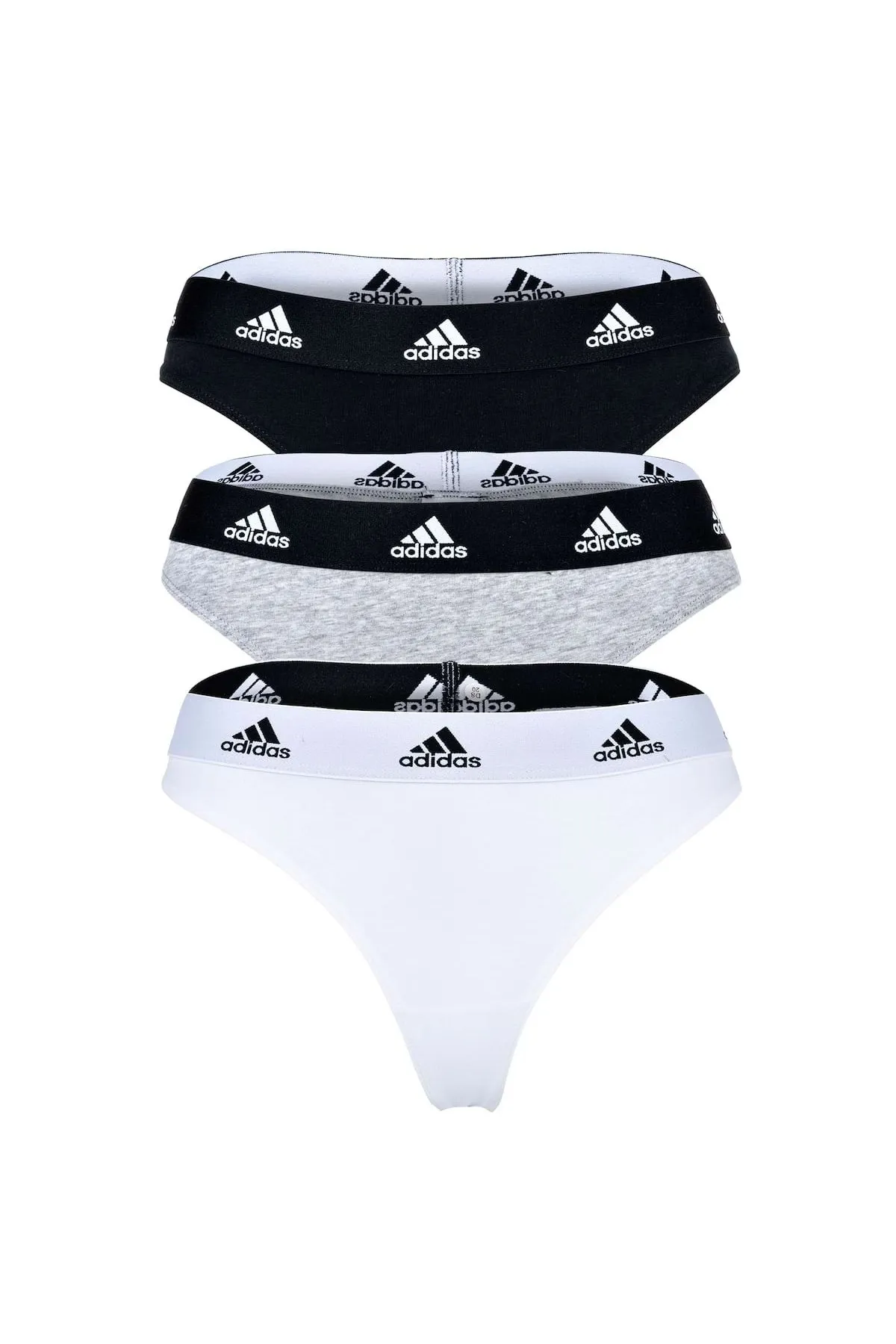 adidas  Damen Strings, 3er Pack - Thong 3PK, Unterwäsche, Cotton Stretch, Logo, uni