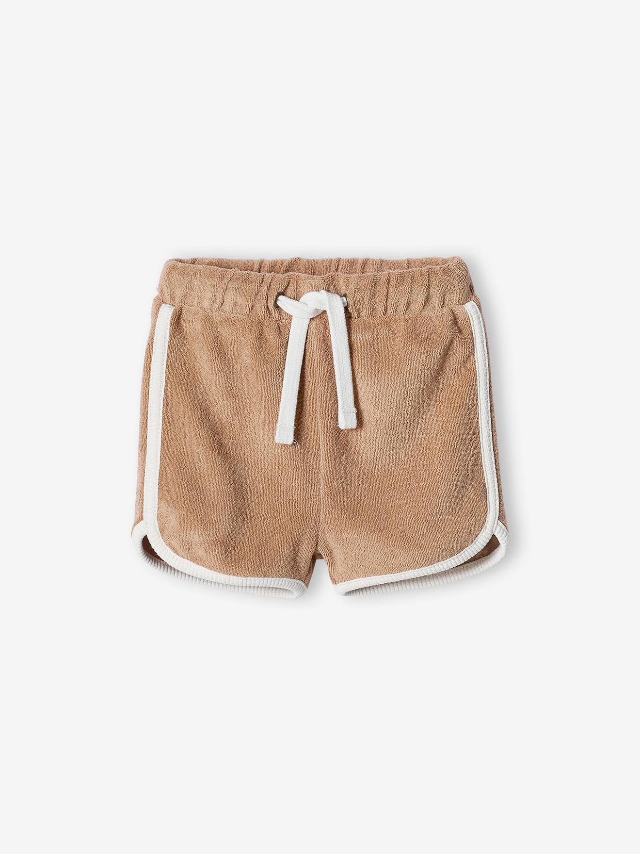 Vertbaudet Baby-Set aus Frottee: T-Shirt & Shorts - graubeige