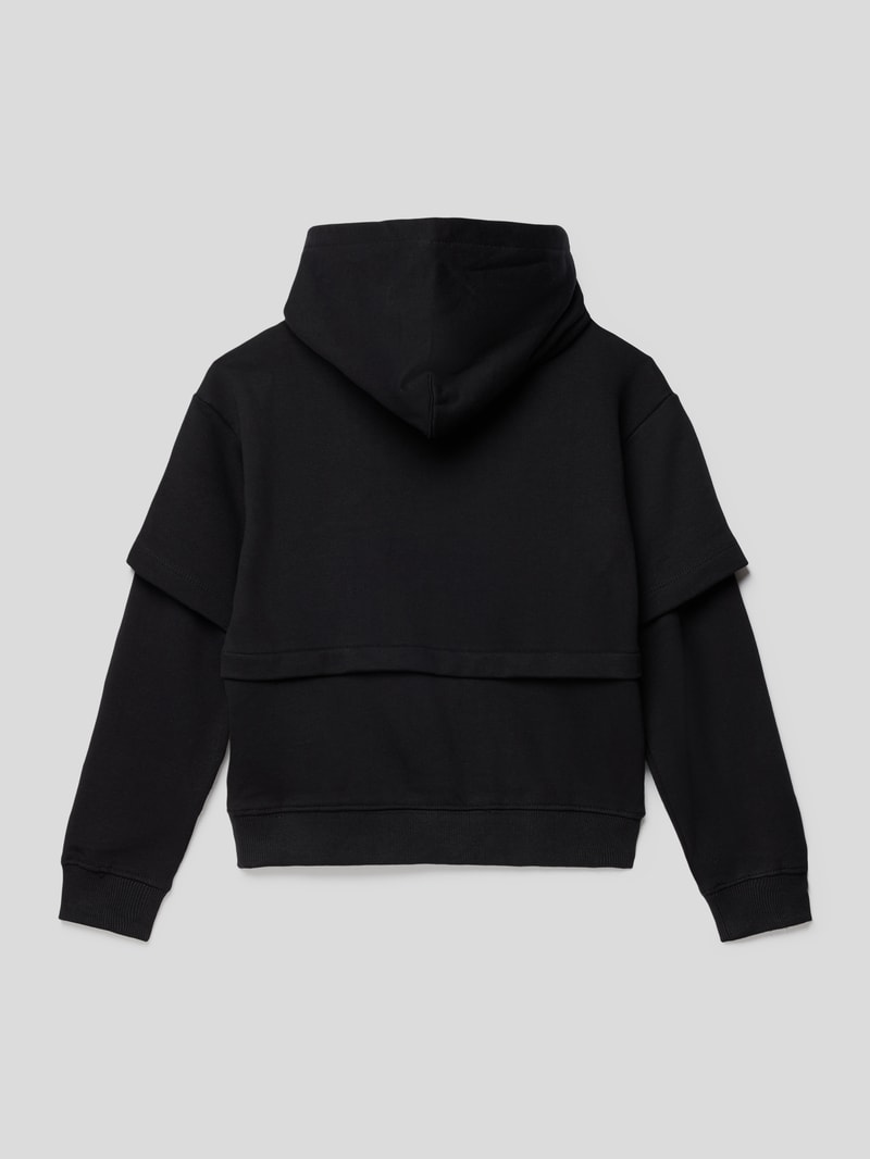 Hoodie mit Label-Stitching Modell 'LAYERED MONOGRAM HOODIE' in schwarz
