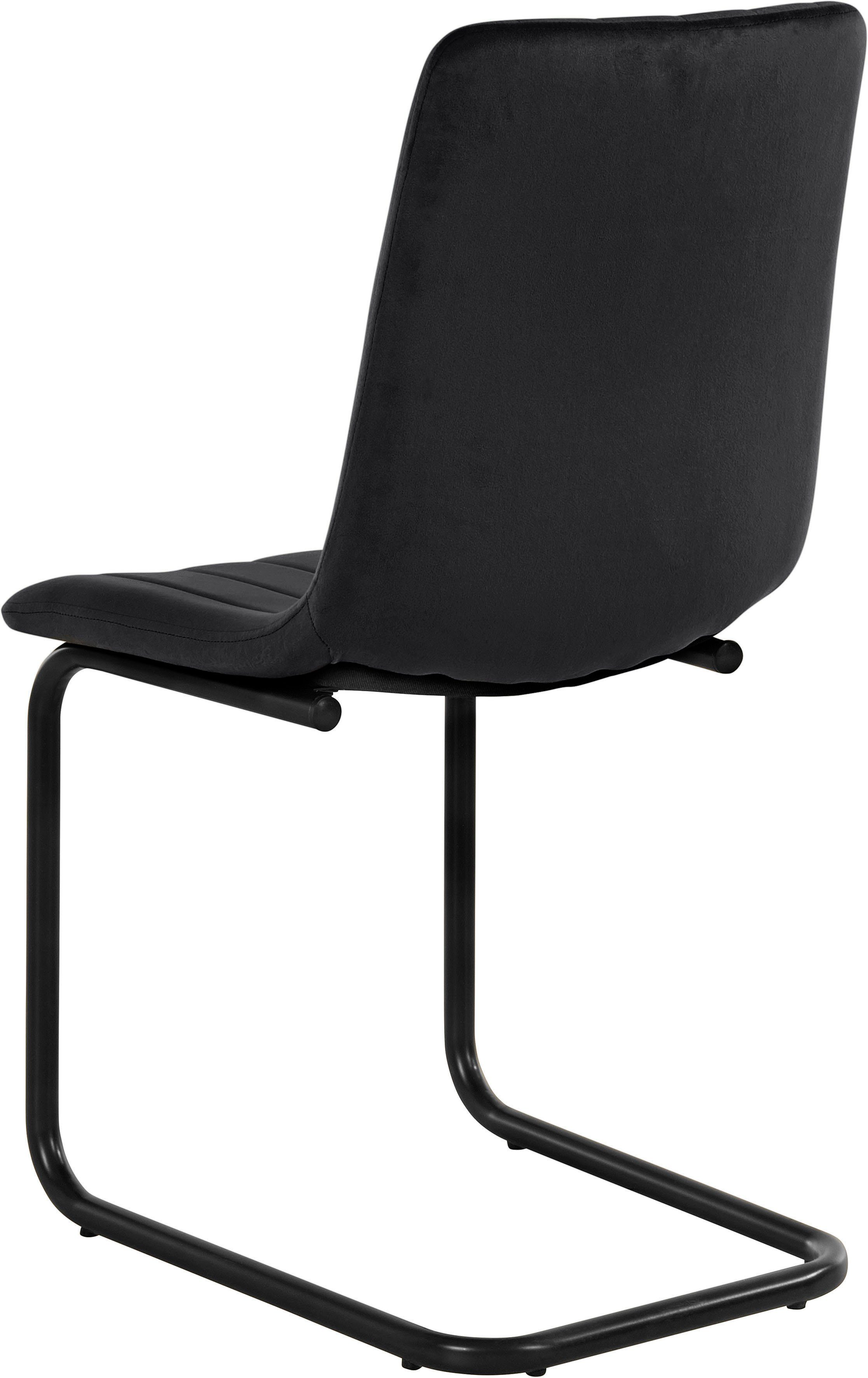 Leonique Freischwinger Marcela (2 St), mit Sitz in Veloursstoff, Nähte an der Sitzfläche, Sitzhöhe 48 cm