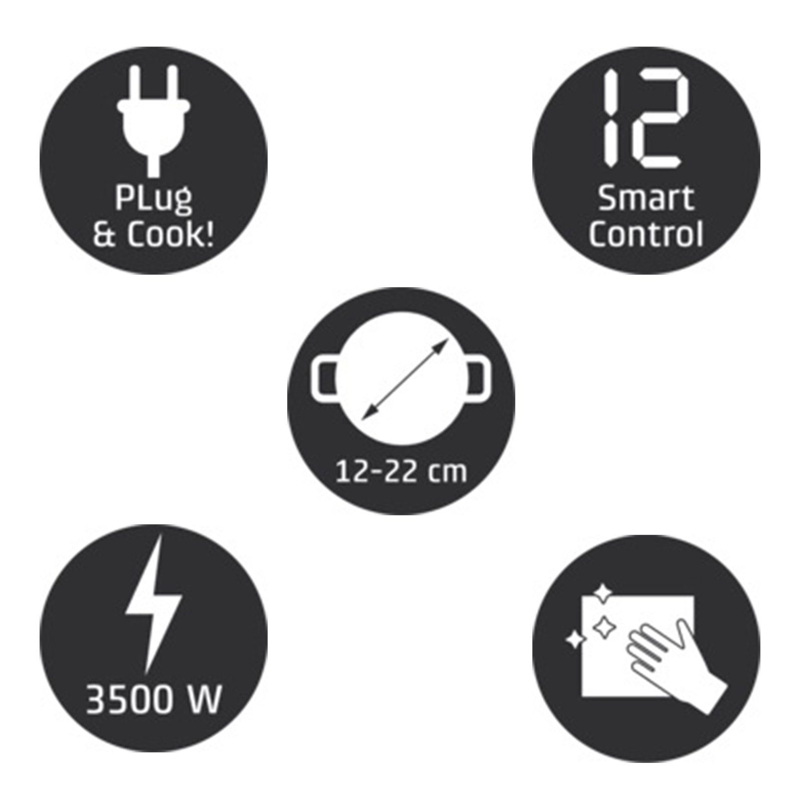 Caso Doppelkochplatte 2226 Pro Menu 3500, Sensor Touch-Bedienung, Glaskeramik-Oberfläche