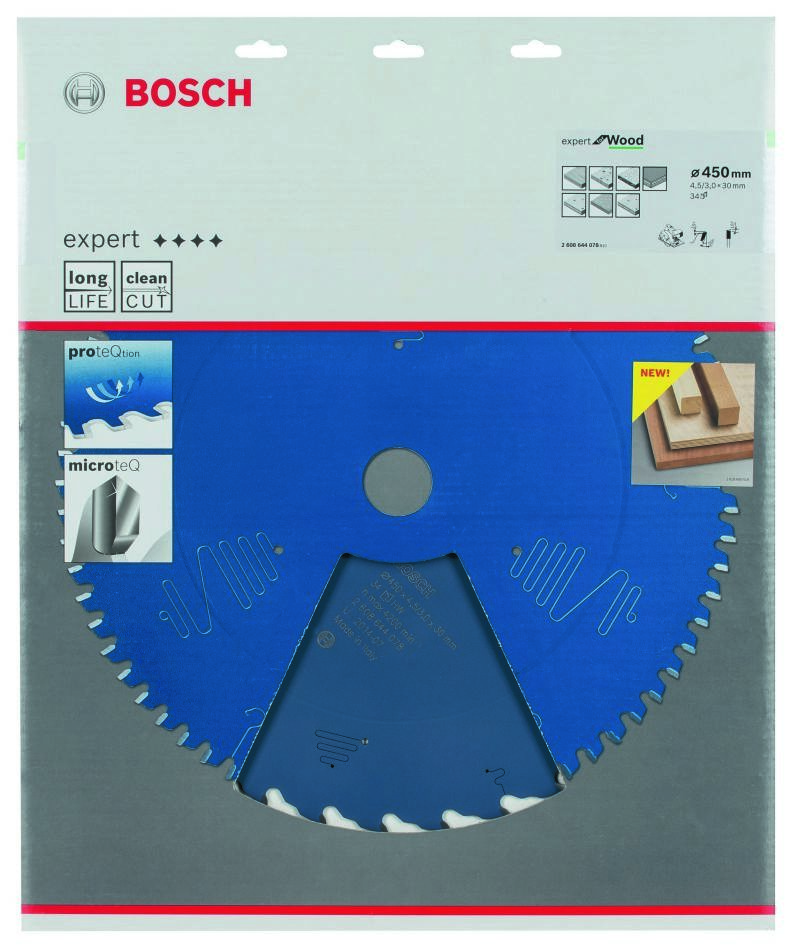 Bosch Blue Accessories 2608644078 Tarcza tnąca z węglików spiekanych Expert do drewna 450 x 30 x 34T