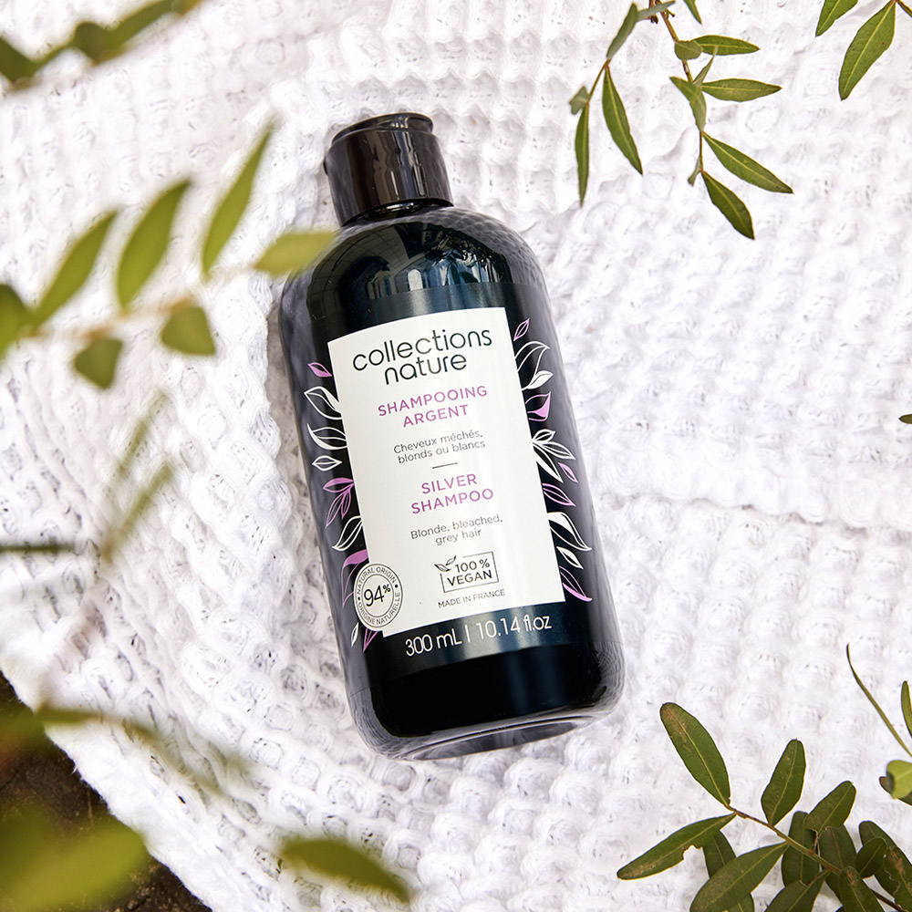 Collections Nature Shampooing Argent Shampooing déjaunisseur, idéal pour lescheveux blonds à blancs