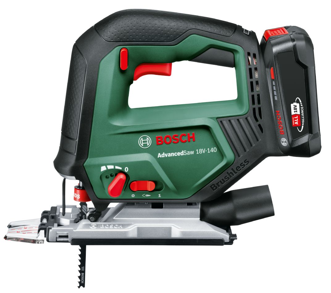 Bosch Green 0603013003 AdvancedSaw 18V-140 Batteridrevet stikksag 1x 2,0 Ah og lader AL 18V-20