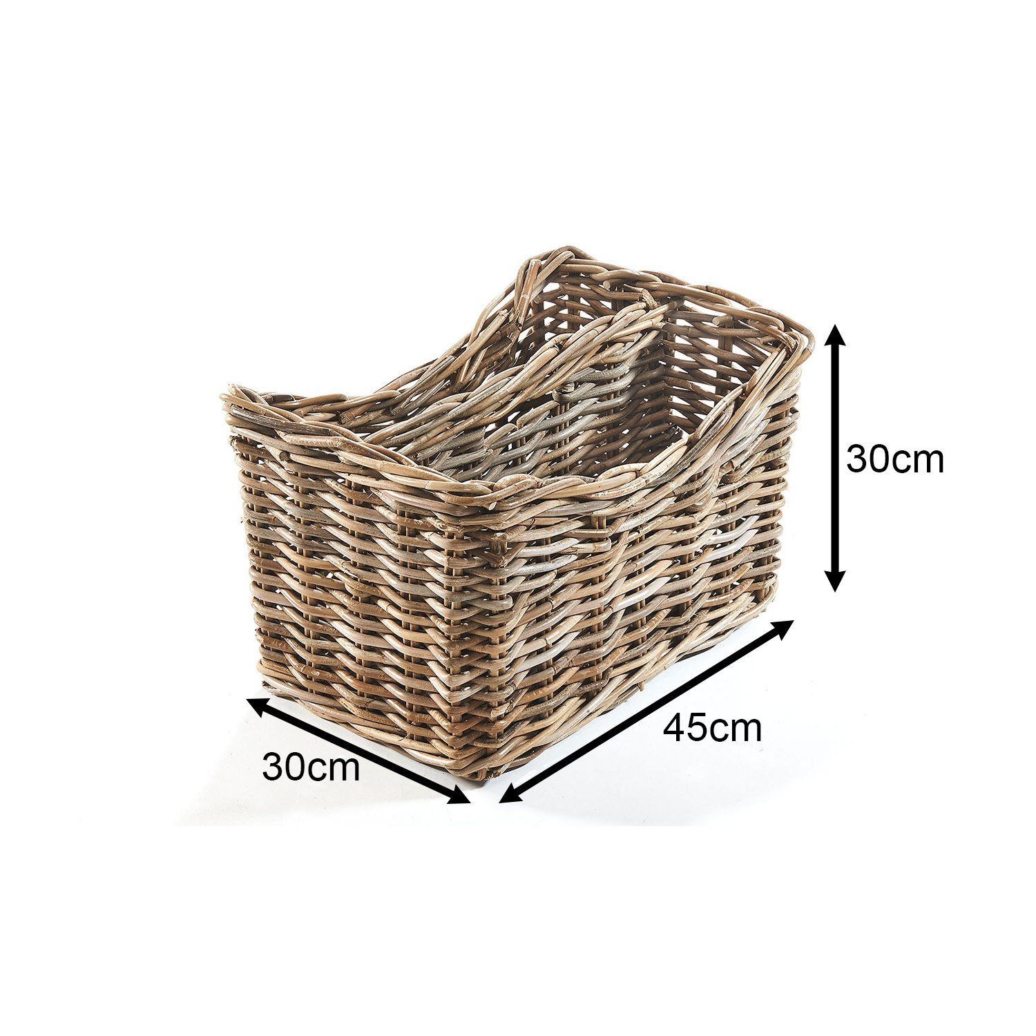 Kobolo Zeitungsständer Magazinsammler aus Rattan - kubu grey - 2 Fächer