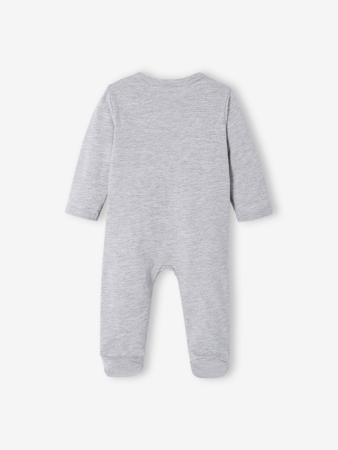 Lot de 3 pyjamas bébé en jersey ouverture zippée BASICS lot moutarde