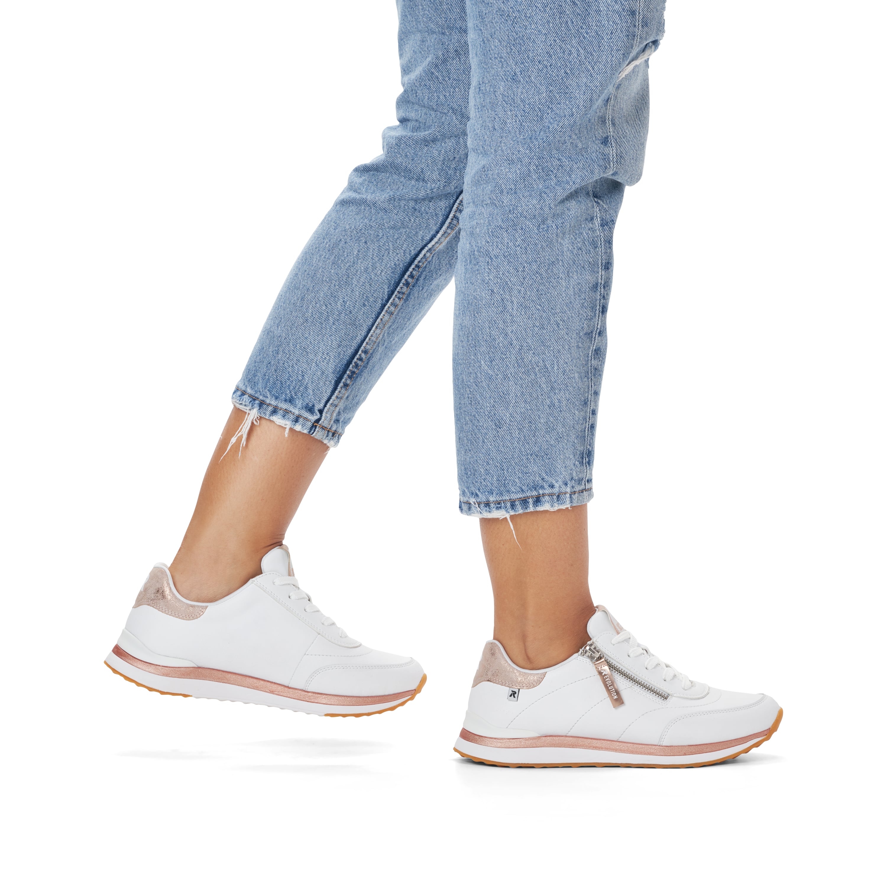 Rieker Damen Sneaker Low swan-white rose