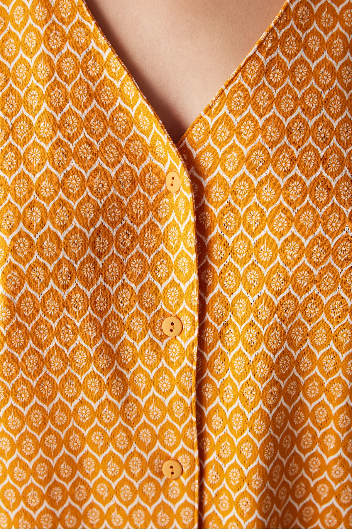 Penti  Capri-Pyjama-Set Flora Orange Gelb