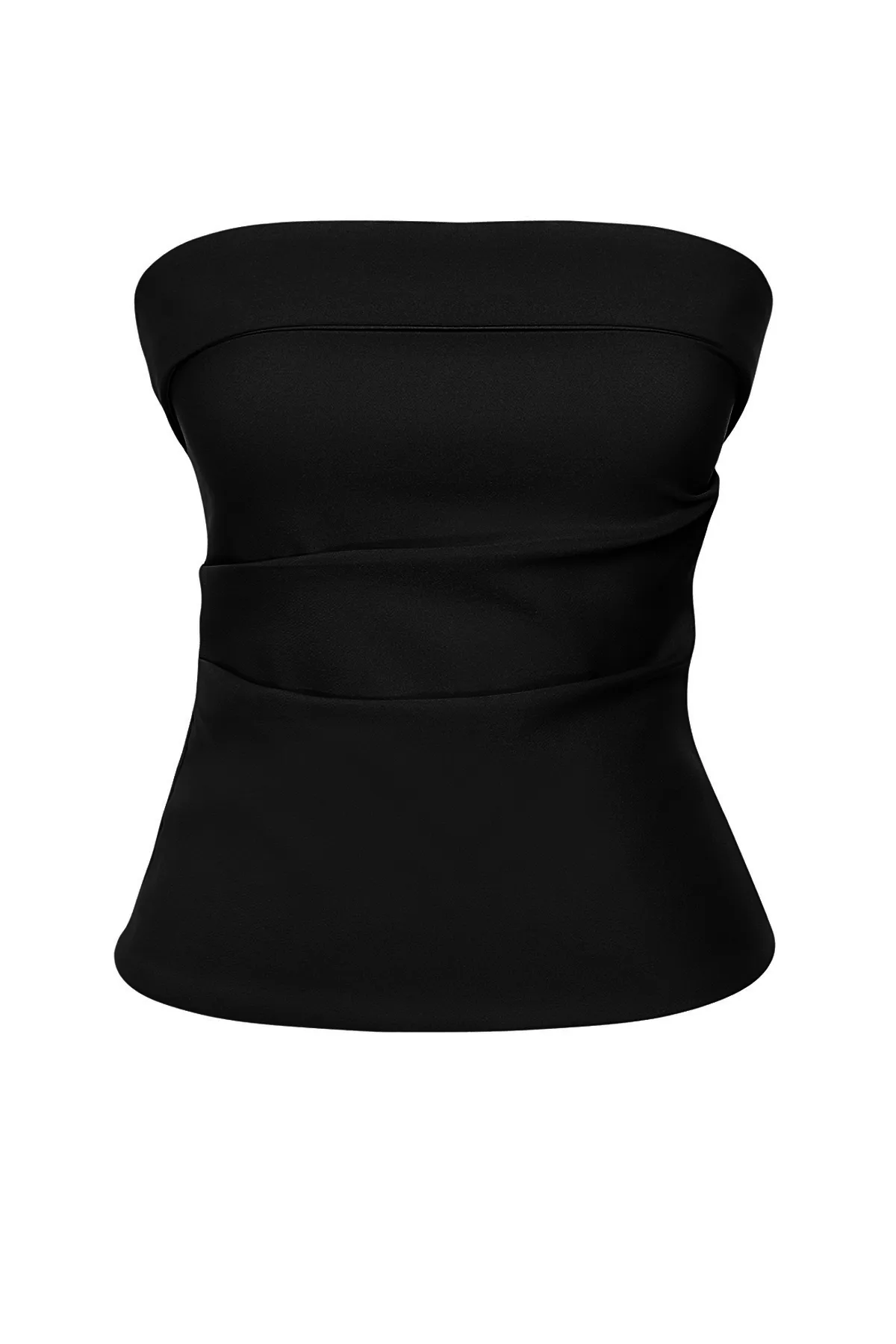 Trendyol Collection  Schwarze trägerlose taillierte Webbluse TWOSS24BZ00348