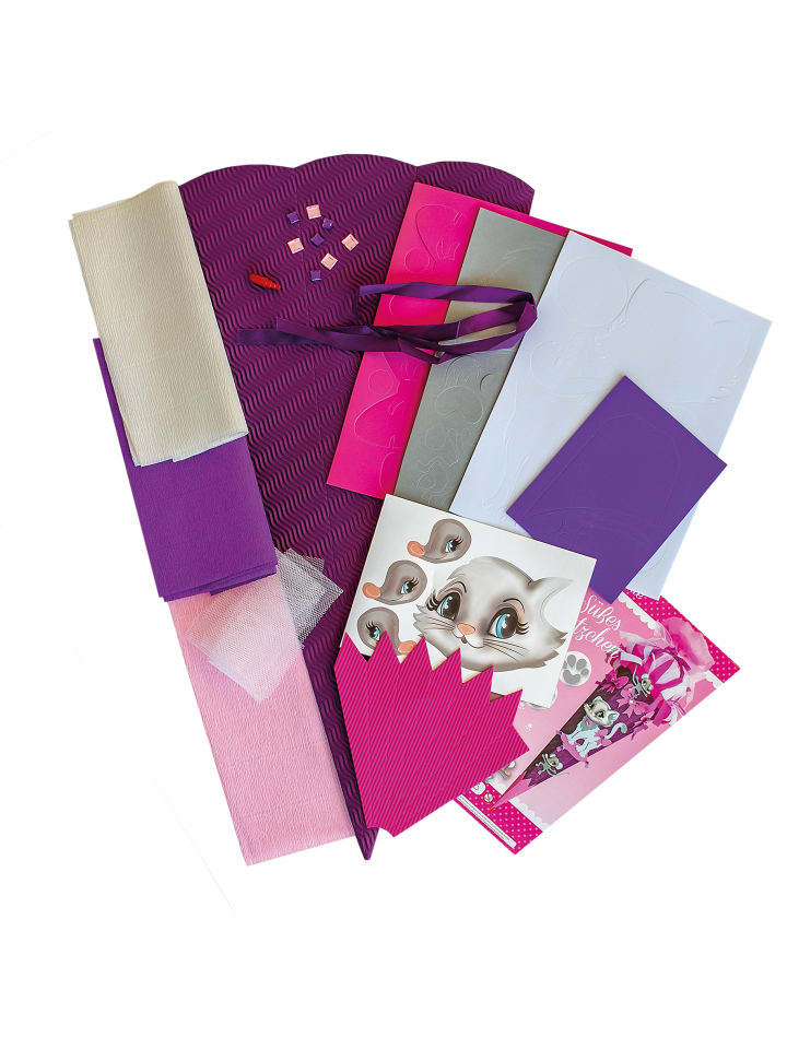 ROTH Schultüten-Bastelset Kätzchen 68 cm 6-eckig in Lila günstig kaufen onesize