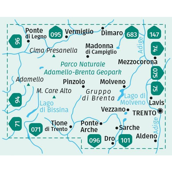Naturpark Adamello-Brenta Geopark, Parco Naturale Adamello-Brenta Geopark 1:40 000 - Wanderkarte
