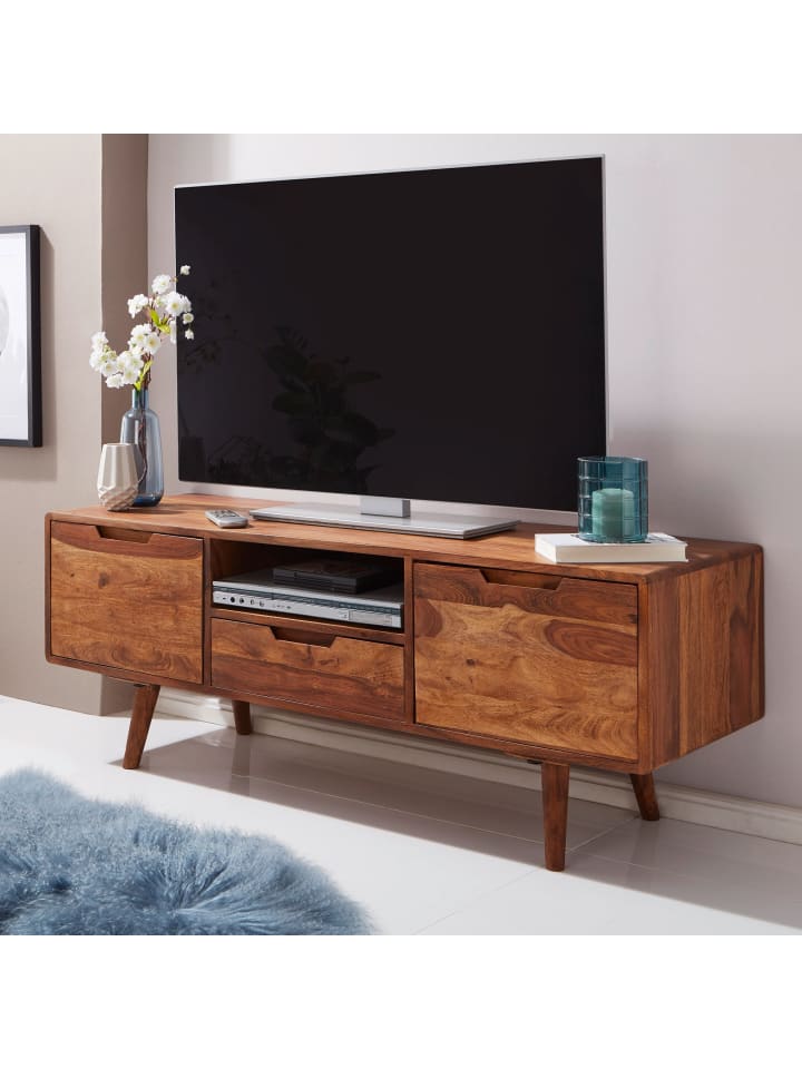 KADIMA DESIGN HiFi Lowboard Massivholz Landhaus TV Kommode 135x51x45cm, günstig kaufen onesize